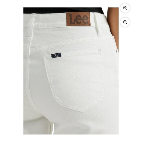 Lee Womens 16 White Mid Rise Regular Fit Denim Capri 22" Inseam NWT - Picture 9 of 11